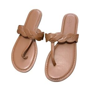 J Crew Caramel Camel Brown Braided Sandals Size 9